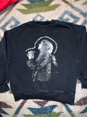 Taylor Swift Black Sweatshirt with Silver Graphic